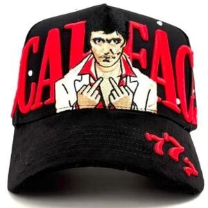Black and Red Graphic Cap